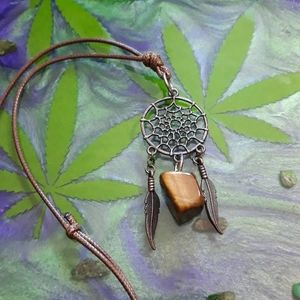 Tigers eye dreamcatcher pendant